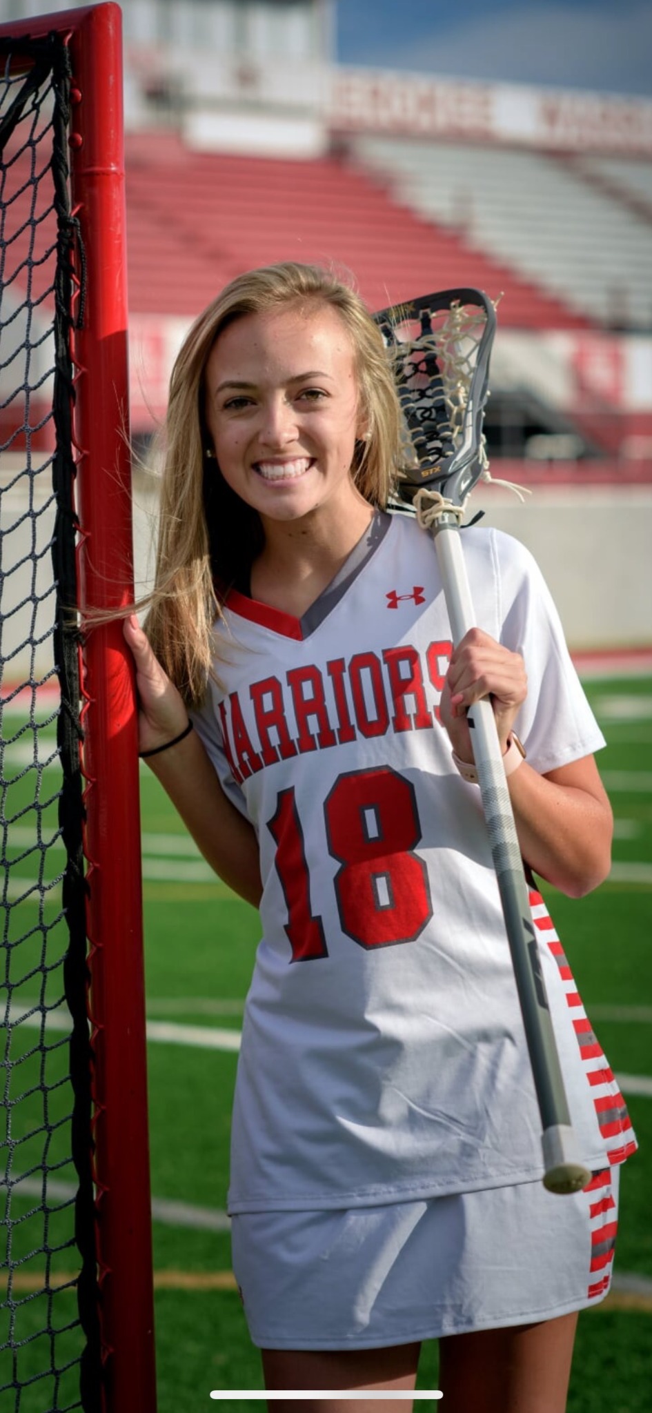 Bree in her lacrosse #18 jersey